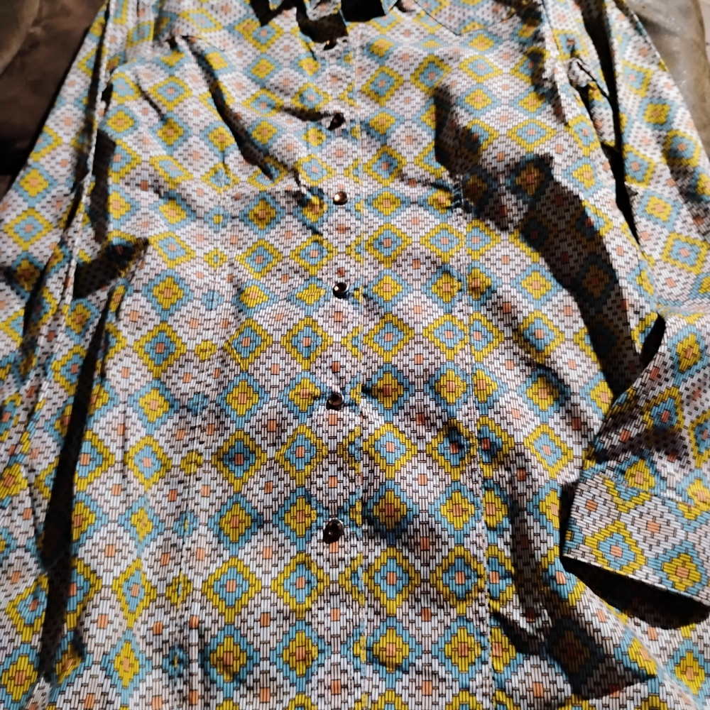 Cruel Girl Multicolor Geometric Button Down Shirt